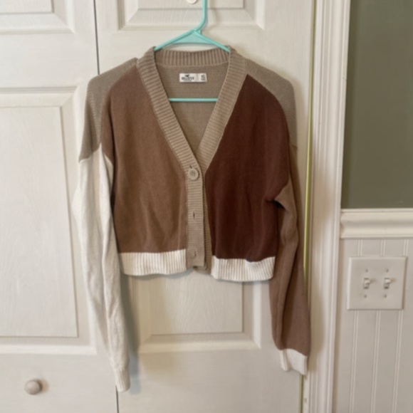 Hollister block color cropped cardigan - Picture 1 of 2